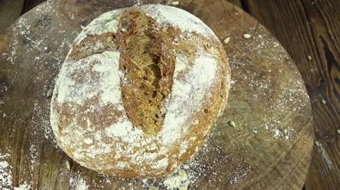 Rotating loaf of bread (seamless loopable) Video stock 45338949