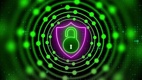 Rotating Lock Icon with Circle Shapes – High-Quality Animation Stock Footage 282577325