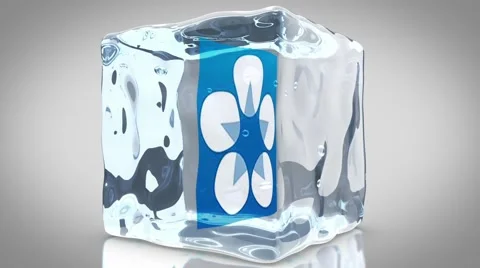 Rotating Logo in Ice Cube Animation Stock After Effects