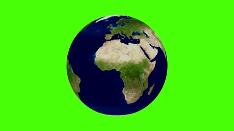 Rotating loop-able earth globe on green screen 3d rendering Stock Footage 221850445