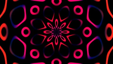 Rotating loop moving of radiant mandala, digital artwork with glowing colorful Stock Footage 310254752