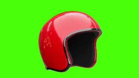 Rotating loopable protective red crash helmet on green screen 3d rendering Stock Footage 221480062