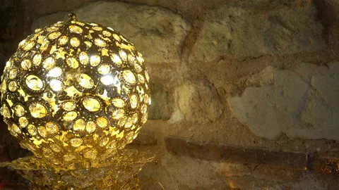 Rotating luminous ball with patterns in 4K. Stock Footage 116336049