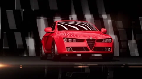 Rotating Luxurious Stylish Red Car Looped Stock Footage 50261604