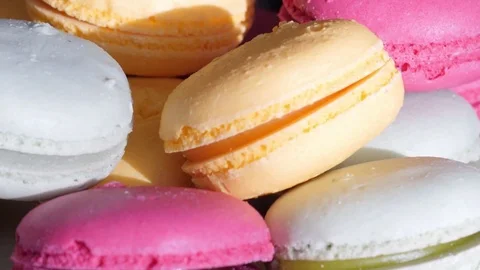 Rotating macaroons, cookies, sweets Stock-Footage 84755290