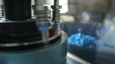 Rotating machine. Production Of Plastic Caps. Stock Footage 56227159