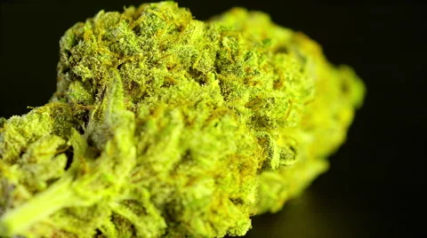 Rotating macro product shot of high quality marijuana, solid black background Video stock 58866924