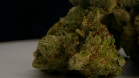 Rotating Macro Product Shot Of High Quality Weed, Trichomes Video stock 218460286