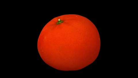 Rotating Mandarin Orange on Transparent Background (Looping with Alpha Channel) Stock Footage 98475570