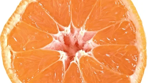 Rotating  mandarin Slice Stock Footage 144443589