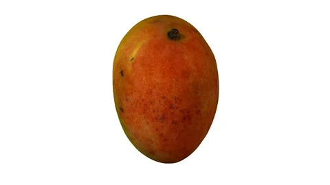 Rotating Mango on White Background (Looping) Stock Footage 93377680