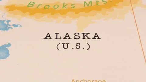 A Rotating Map Centered on Alaska. Stock Footage 243473664