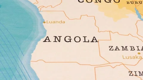 A Rotating Map Centered on Angola. Stock Footage 243473744