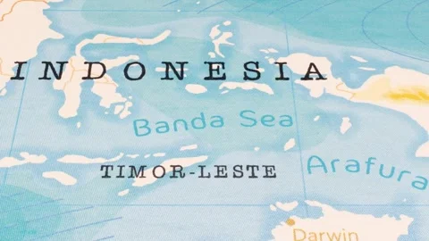 A Rotating Map Centered on Banda Sea. Stock Footage 243474000