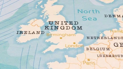 A Rotating Map Centered on Birmingham. Stock Footage 243474160