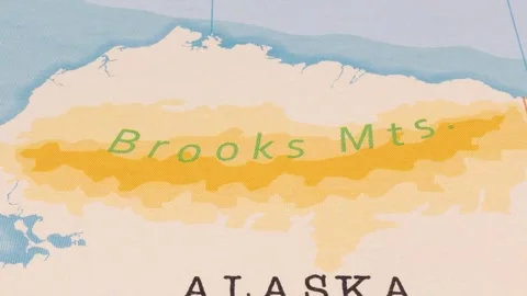 A Rotating Map Centered on Brooks Mountains. Stock Footage 243474243