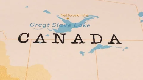 A Rotating Map Centered on Canada. Stock Footage 243474329