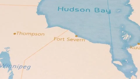 Rotating Map Centered Fort Severn Footage 243474866 Iconl 