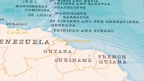 A Rotating Map Centered on Georgetown. Stock Footage 243474892