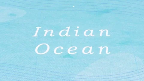 A Rotating Map Centered on Indian Ocean. Stock Footage 243475285