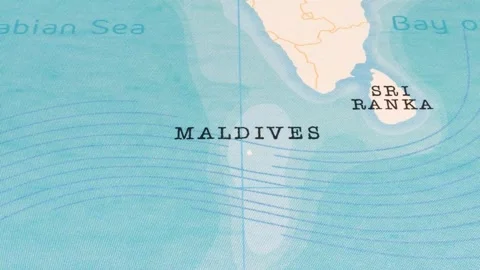 A Rotating Map Centered on Maldives. Stock Footage 243475703