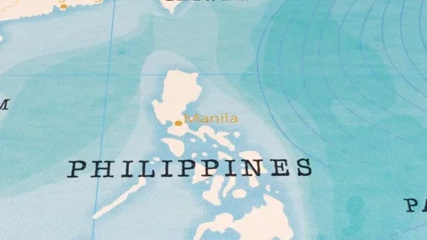 A Rotating Map Centered on Manila. Stock Footage 243475801