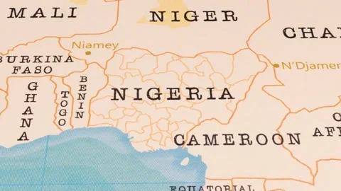 A Rotating Map Centered on Nigeria. Stock Footage 243476272
