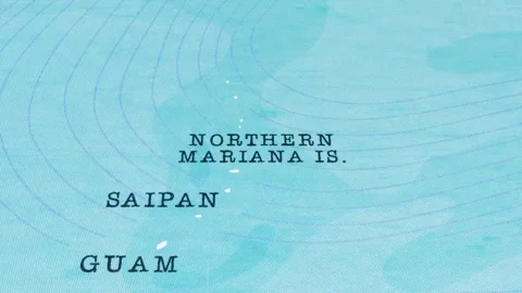 A Rotating Map Centered on Northern Mariana Islands. 스톡 동영상 243476374