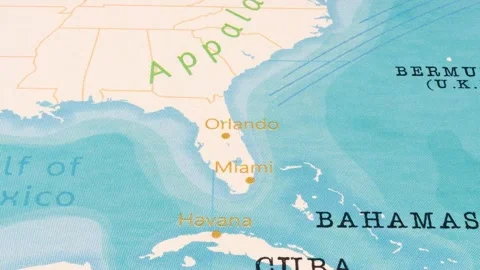 A Rotating Map Centered on Orlando. 스톡 동영상 243476433