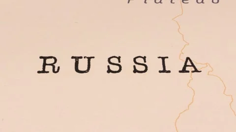 A Rotating Map Centered on Russia. Stock Footage 243476877