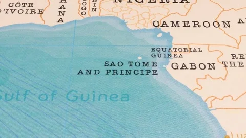 A Rotating Map Centered on Sao Tome And Principe. Stock Footage 243477077