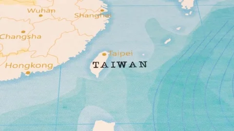 A Rotating Map Centered on Taiwan. 스톡 동영상 243477543
