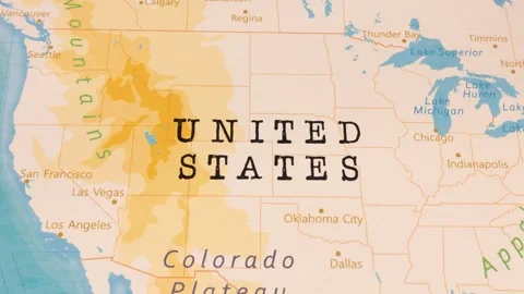 A Rotating Map Centered on United States. Stock Footage 243447261