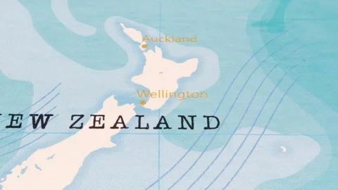 A Rotating Map Centered on Wellington. Stock Footage 243478994