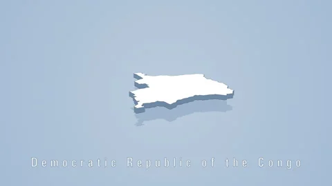 Rotating map of democratic republic of congo isolated on blue background Stock Footage 319766368