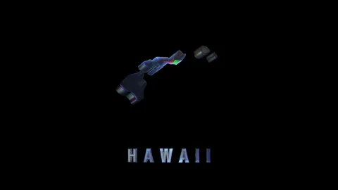 Rotating map of hawaii on black background Stock Footage 313384184