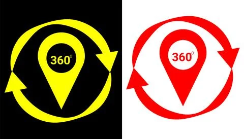 Rotating map pin anywhere and anytime icon illustration. Stock Illustration