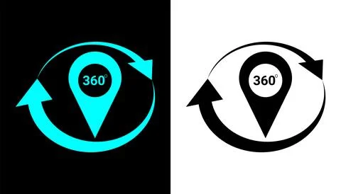 Rotating map pin anywhere and anytime icon illustration. Stock Illustration