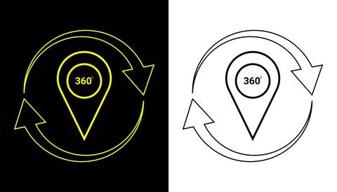 Rotating map pin anywhere and anytime icon illustration. Stock Illustration
