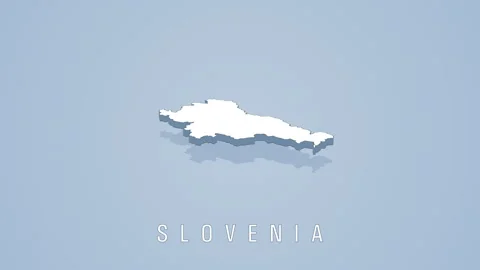 Rotating map of slovenia on solid background Stock Footage 313936177