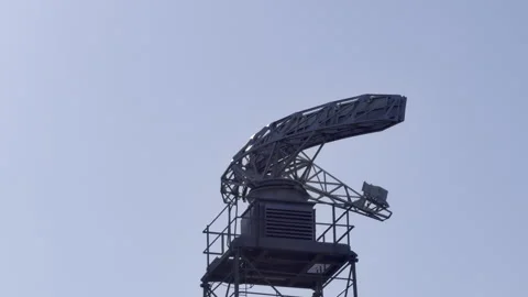 Rotating maritime communication radar antenna 4K Stock Footage 336521652