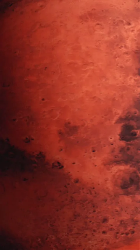 Rotating Mars planet close-up with detailed red surface texture Stock Footage 343143462
