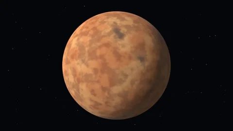Rotating mars rocky planet in deep space. 4K 스톡 동영상 343265386