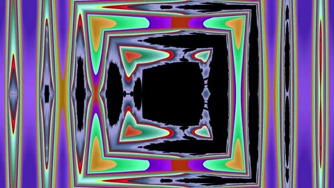 Rotating mechanical abstract loop with blade shapes teal amber magenta motion Stock-Footage 333860320