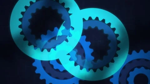 Rotating mechanical gears seamless loop motion background Stockbeeldmateriaal 344972068