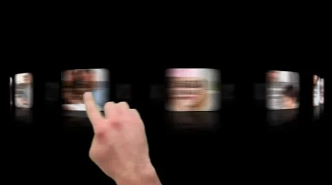 Rotating Media Buttons (black background) After Effects素材