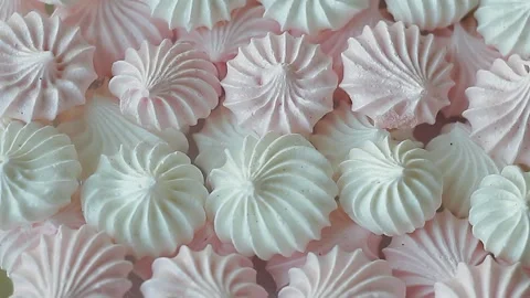 Rotating the meringue on the plate. Background, loop, top view. Stock Footage 154629529