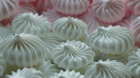 Rotating the meringue on the plate. Background, loop, top view. Stock Footage 156346523