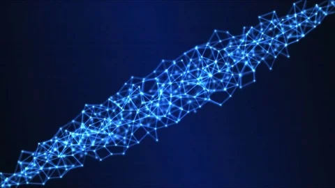 Rotating Mesh, Wireframe Grid Animation - Loop Blue Stock Footage 77641475