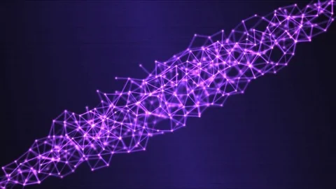 Rotating Mesh, Wireframe Grid Animation - Loop Purple Stock Footage 77641680